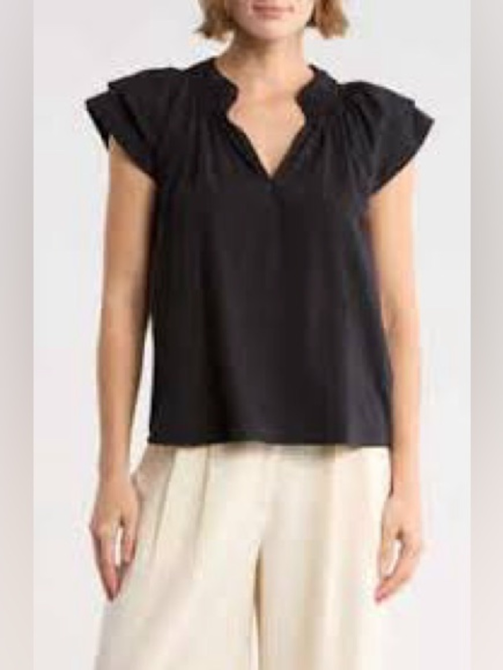 Melrose & Market black flutter sleeve blouse